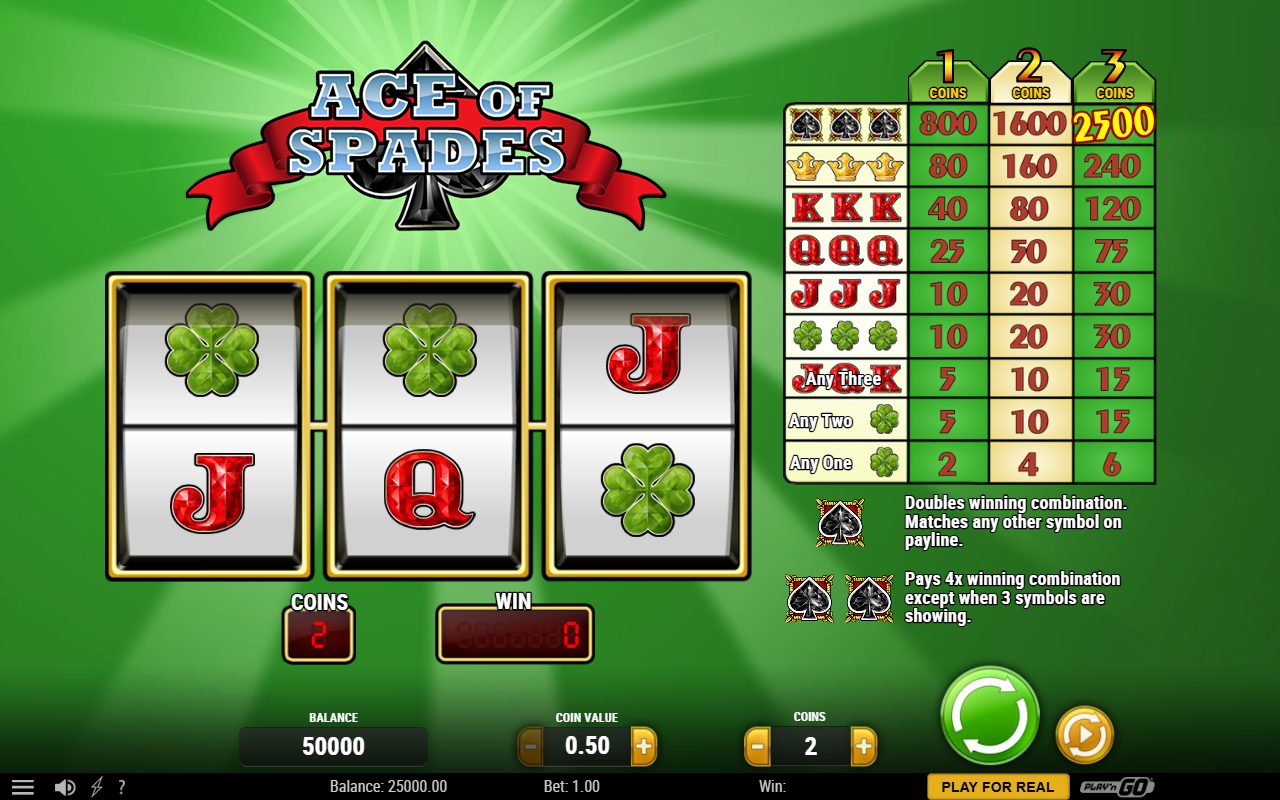 Ace Of Spades base game reels