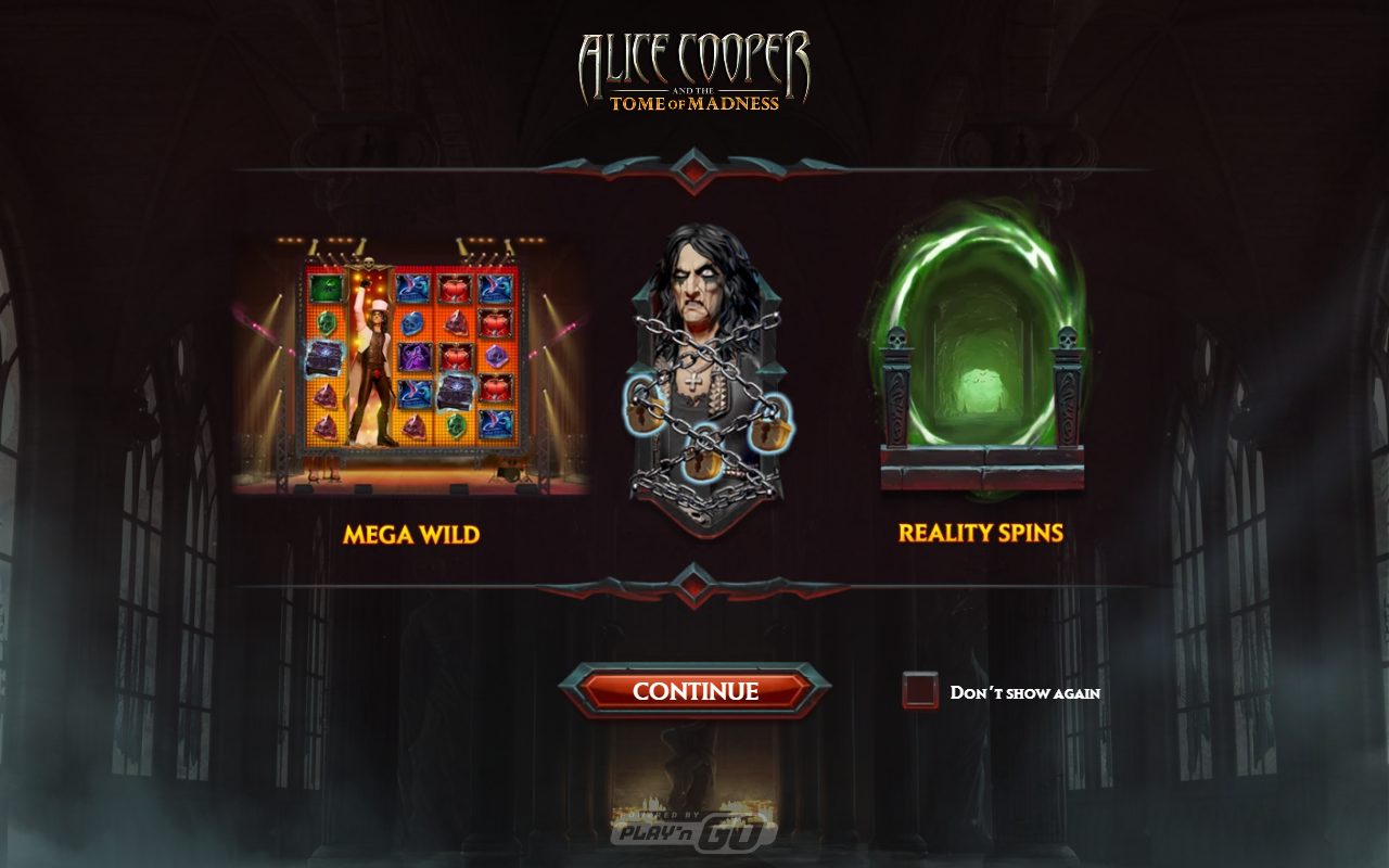 Alice Cooper and the Tome of Madness game lobby / feature intro