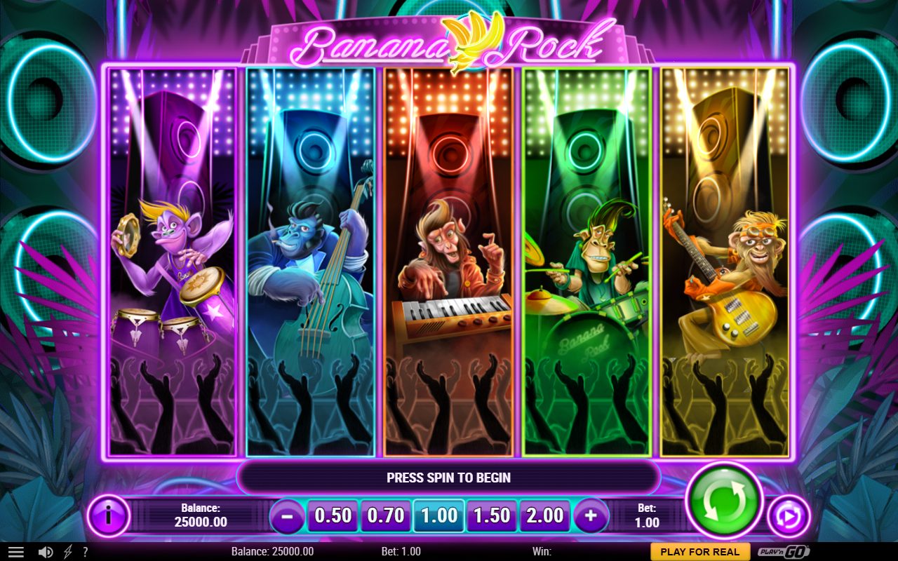 Banana Rock base game reels