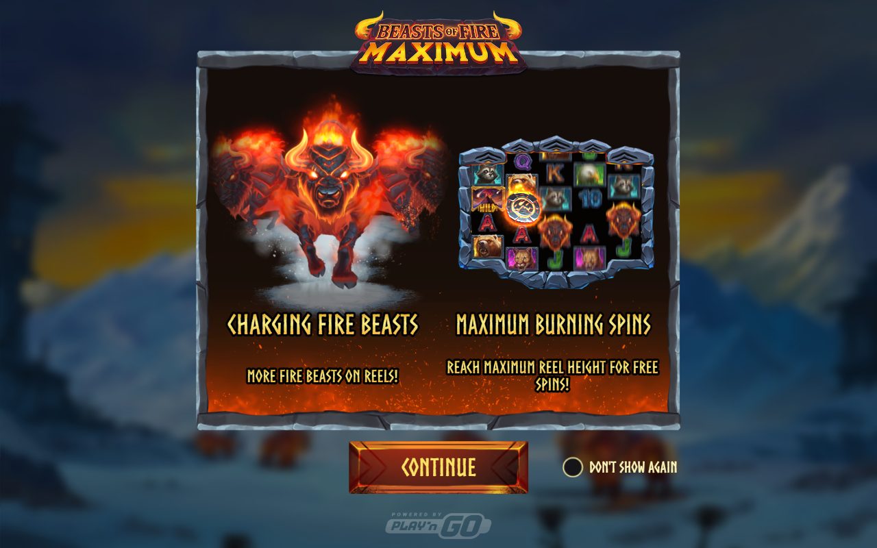 Beasts of Fire Maximum game lobby / feature intro