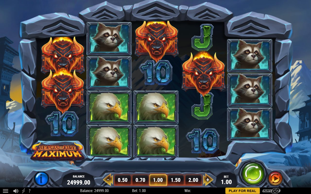 Beasts of Fire Maximum base game reels