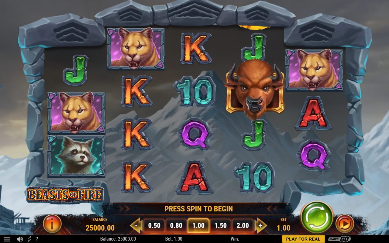 Beasts of Fire base game reels