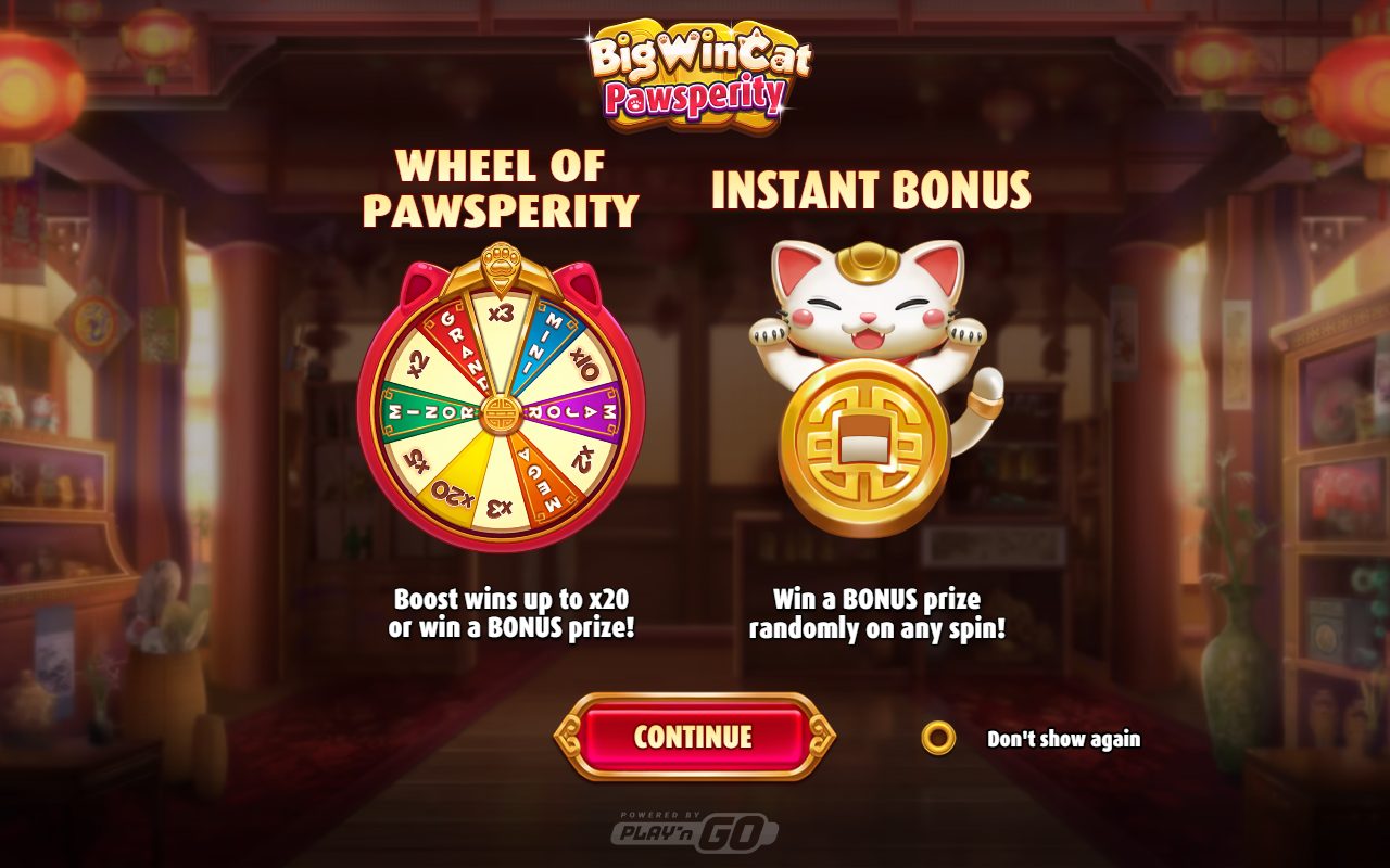 Big Win Cat Pawsperity game lobby / feature intro