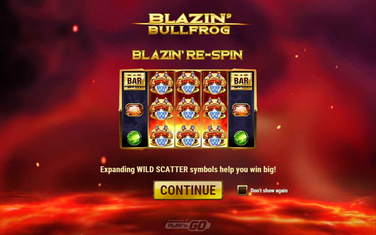 Blazin' Bullfrog game lobby / feature intro
