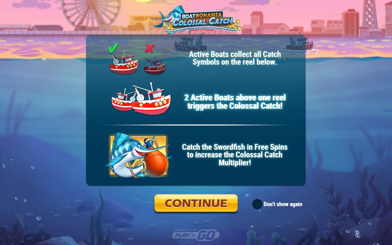 Boat Bonanza Colossal Catch game lobby / feature intro