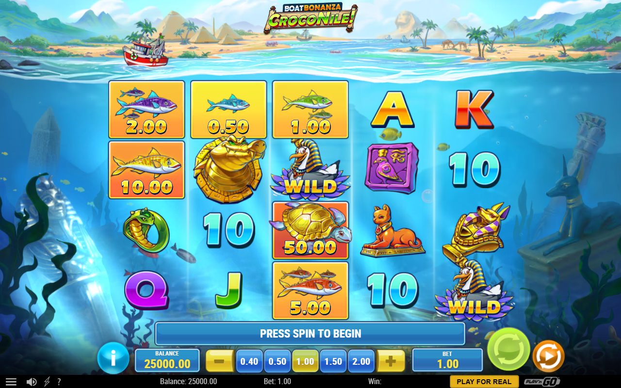Boat Bonanza CrocoNile! base game reels