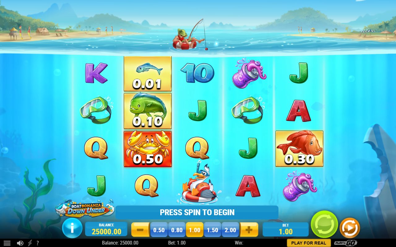 Boat Bonanza Down Under game lobby / feature intro