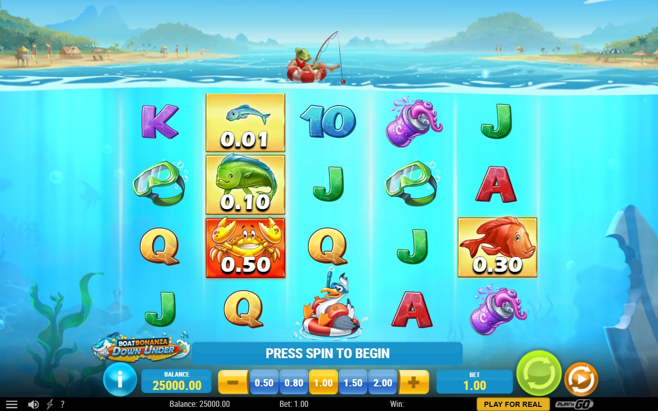 Boat Bonanza Down Under base game reels