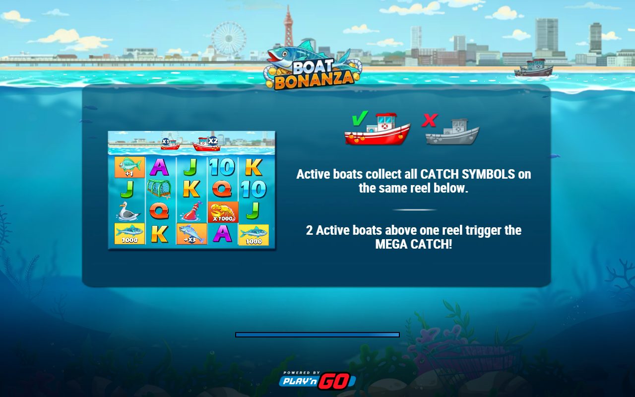 Boat Bonanza game lobby / feature intro