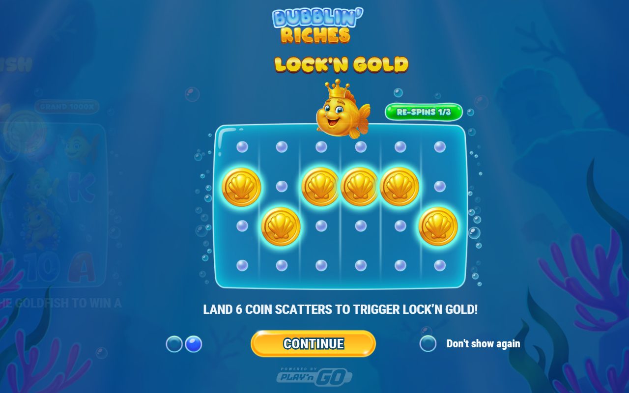 Bubblin' Riches game lobby / feature intro