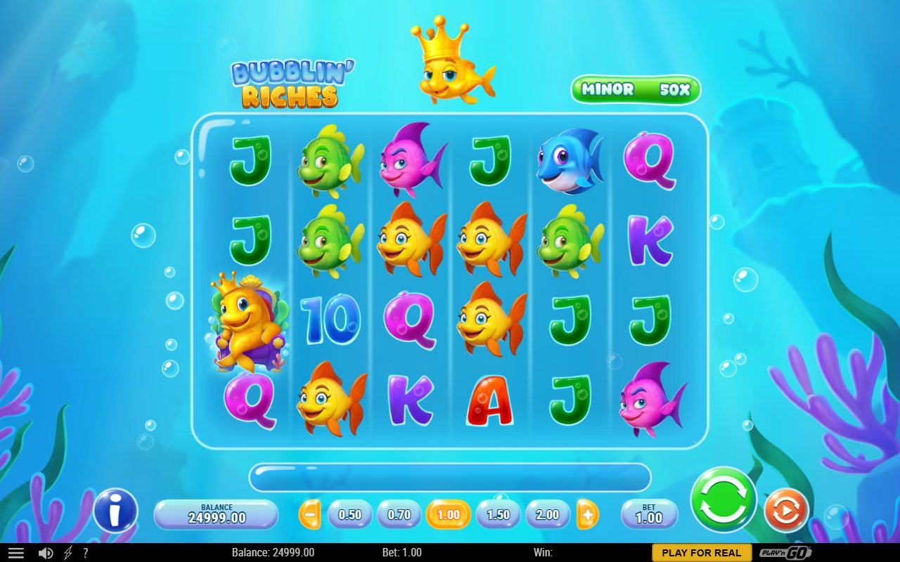 Bubblin' Riches base game reels