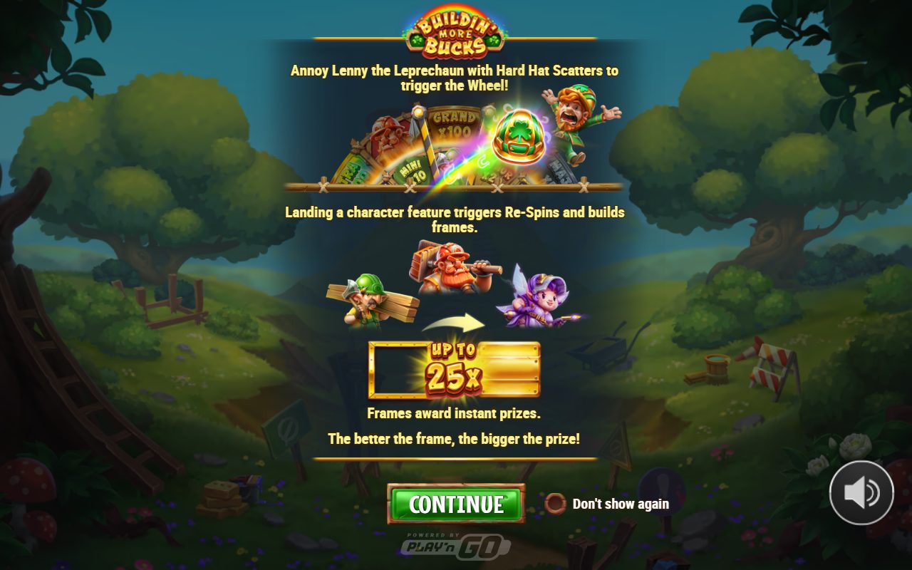 Buildin' More Bucks game lobby / feature intro