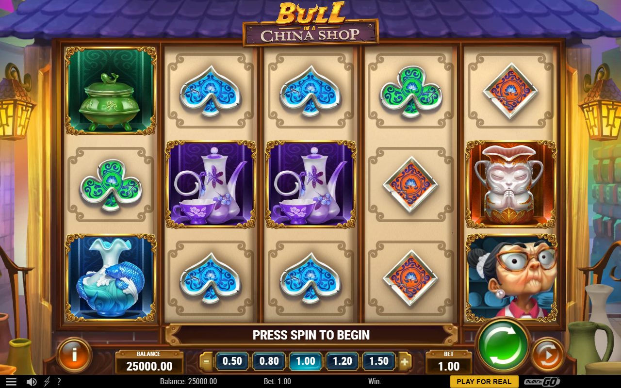 Bull in a China Shop base game reels