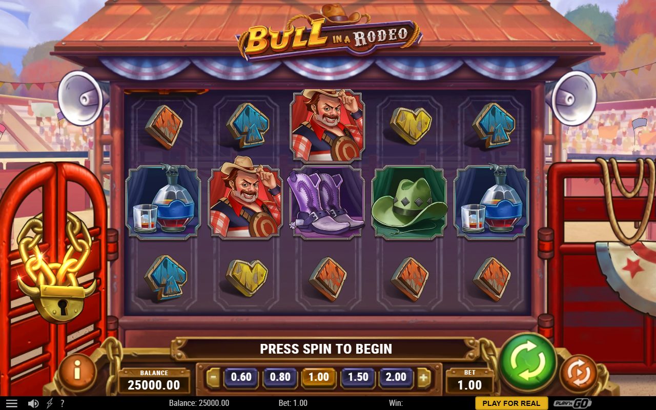 Bull in a Rodeo base game reels