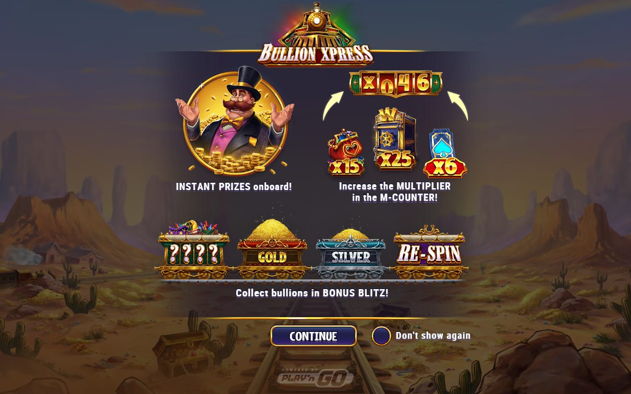 Bullion Xpress game lobby / feature intro