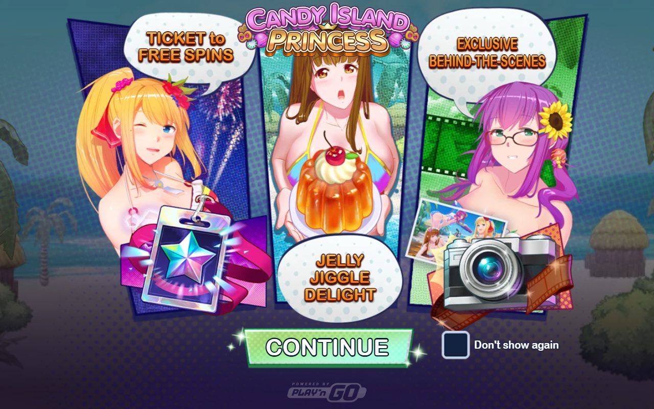 Candy Island Princess game lobby / feature intro
