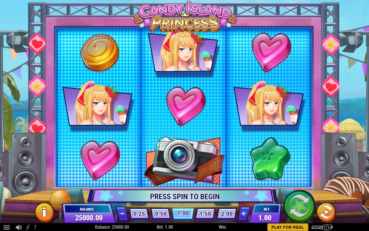 Candy Island Princess base game reels