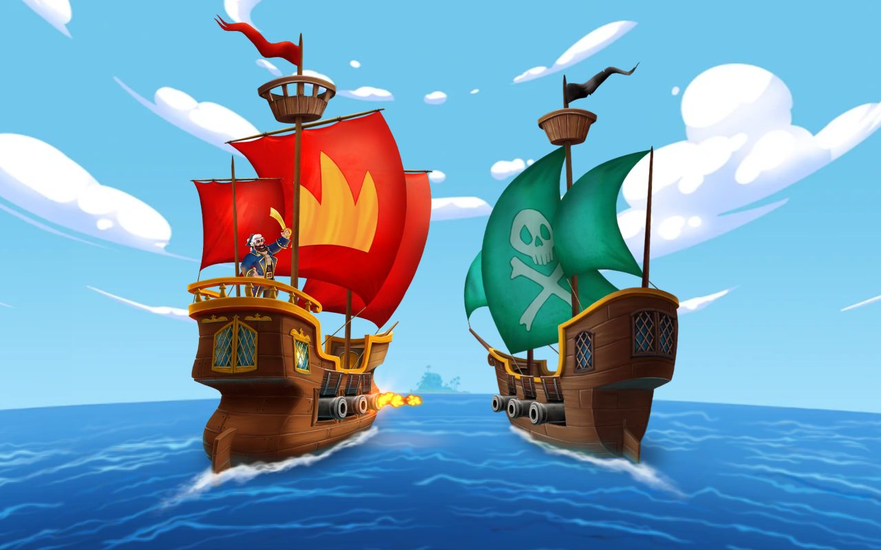 Captain Glum Pirate Hunter game lobby / feature intro