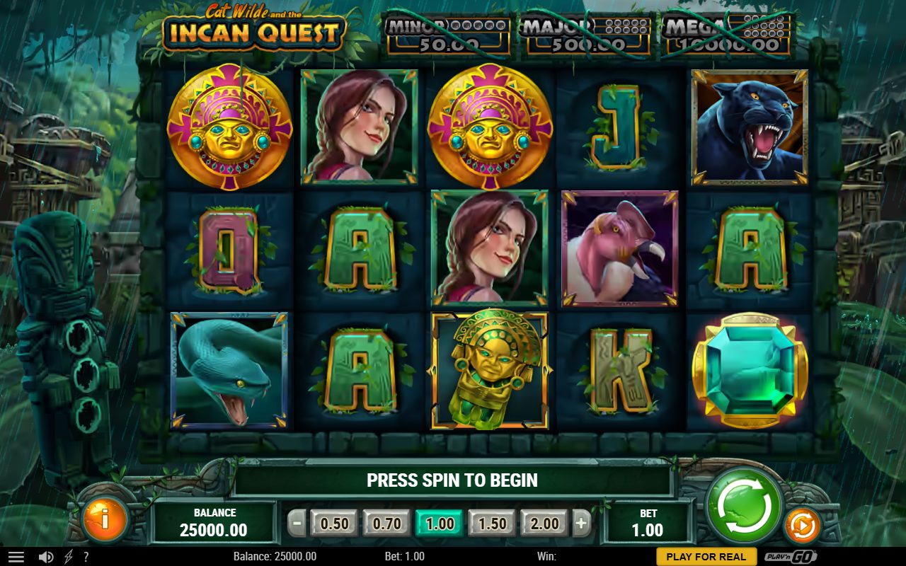 Cat Wilde and the Incan Quest base game reels