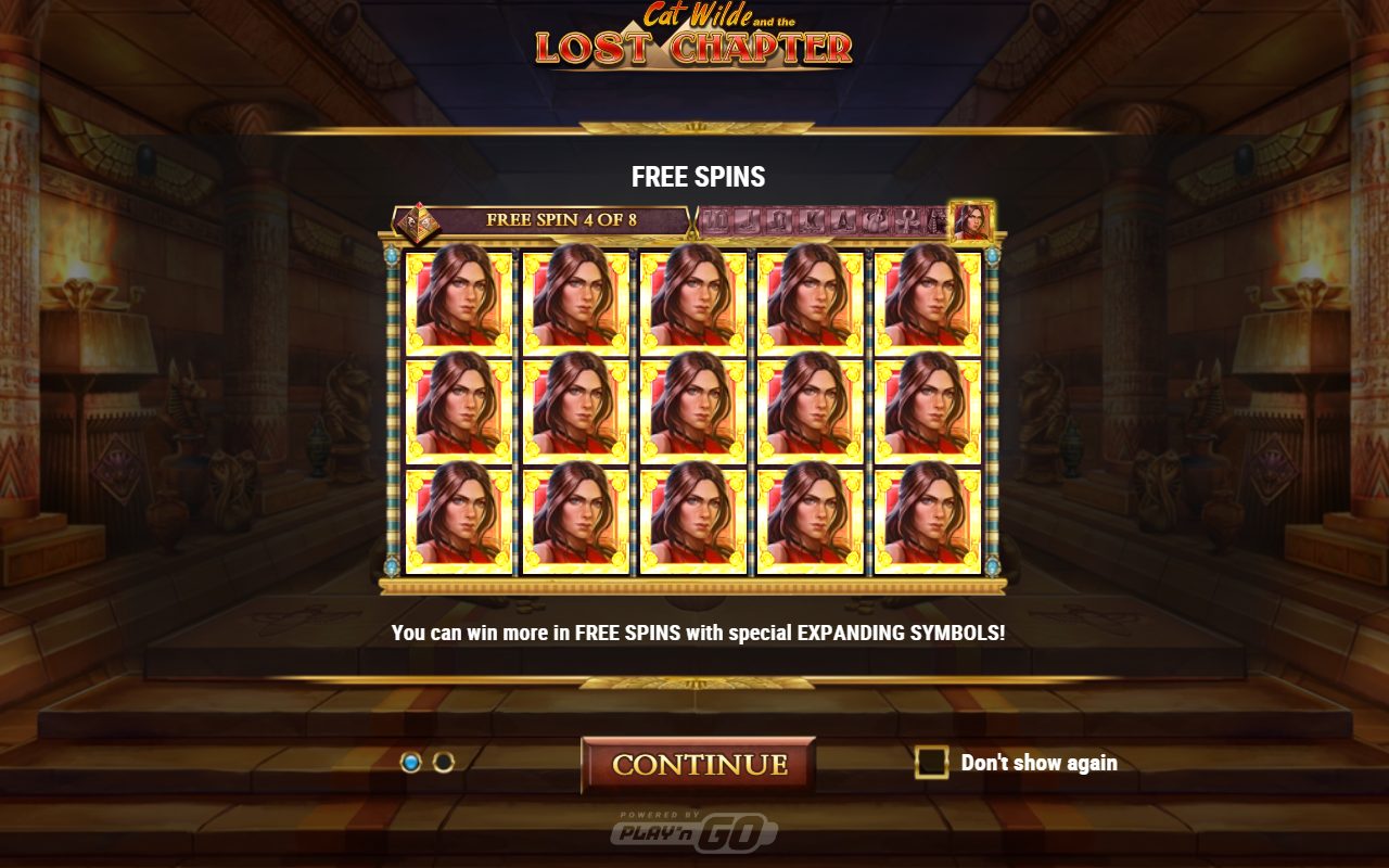 Cat Wilde and The Lost Chapter game lobby / feature intro