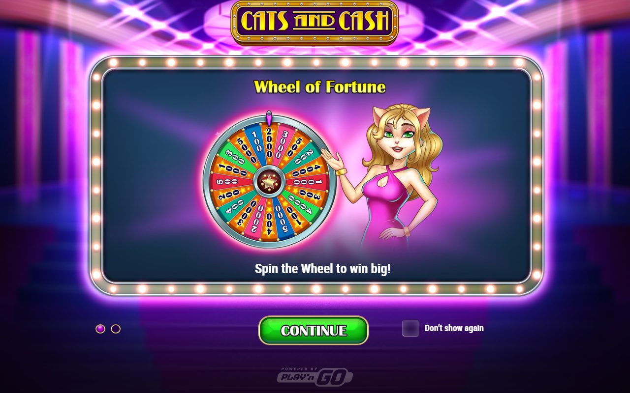 Cats & Cash game lobby / feature intro