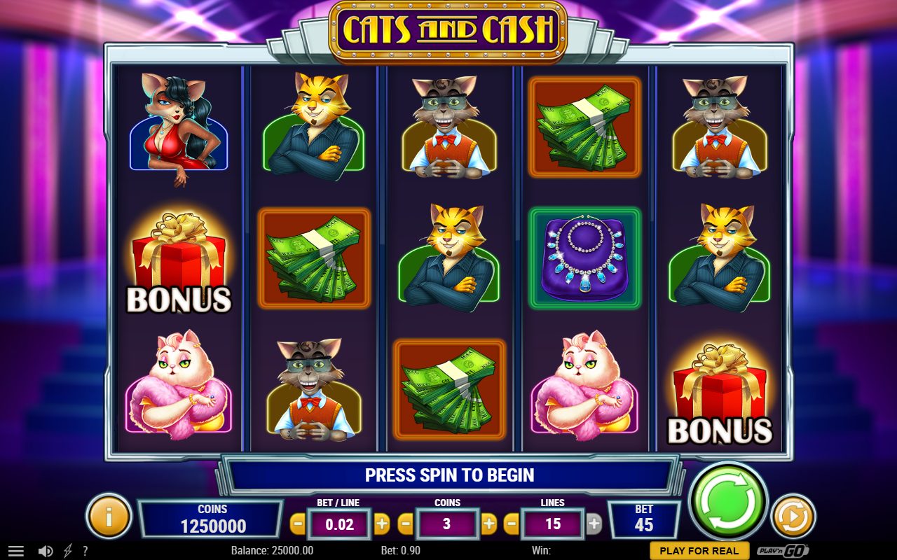 Cats & Cash base game reels