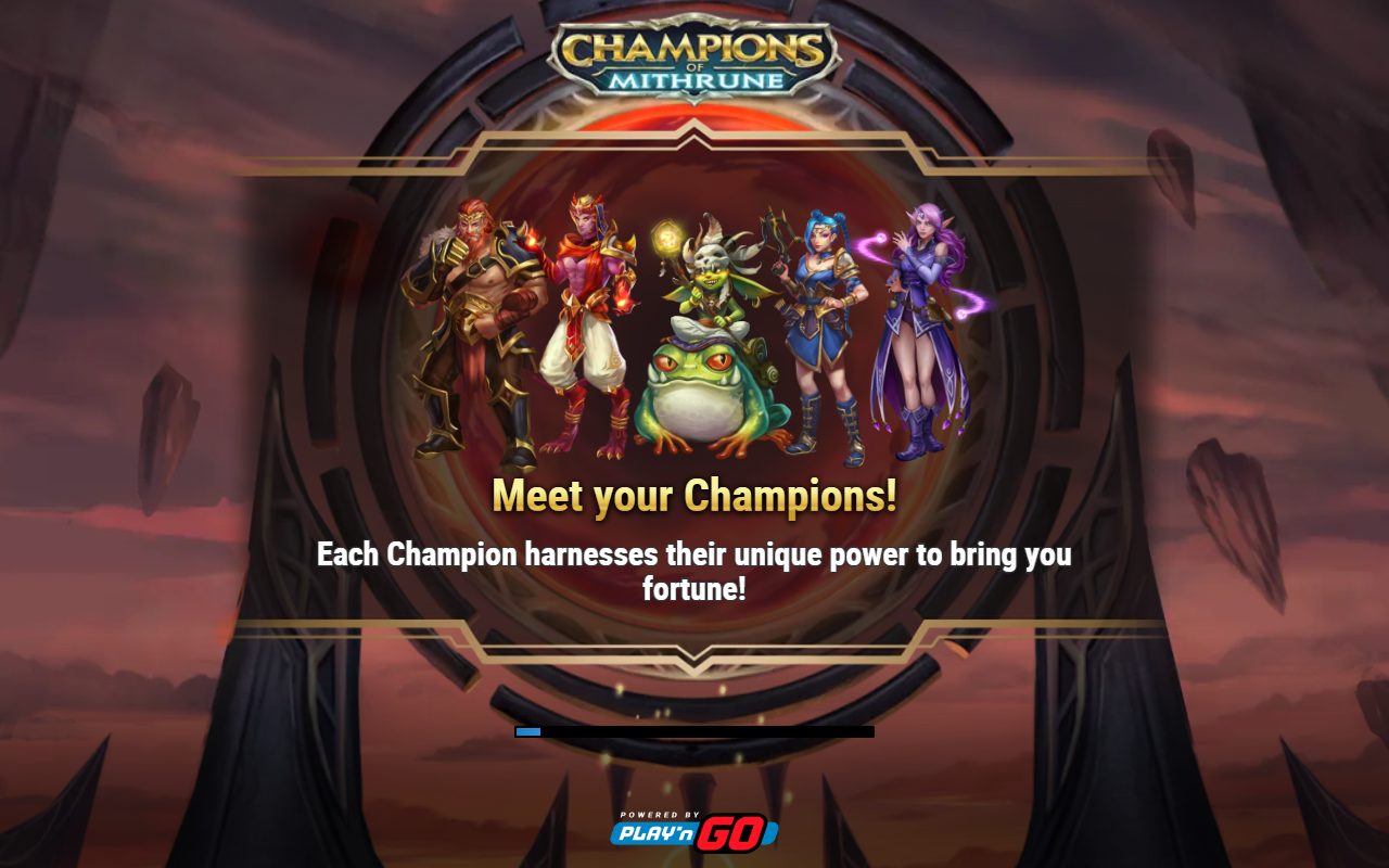 Champions of Mithrune game lobby / feature intro