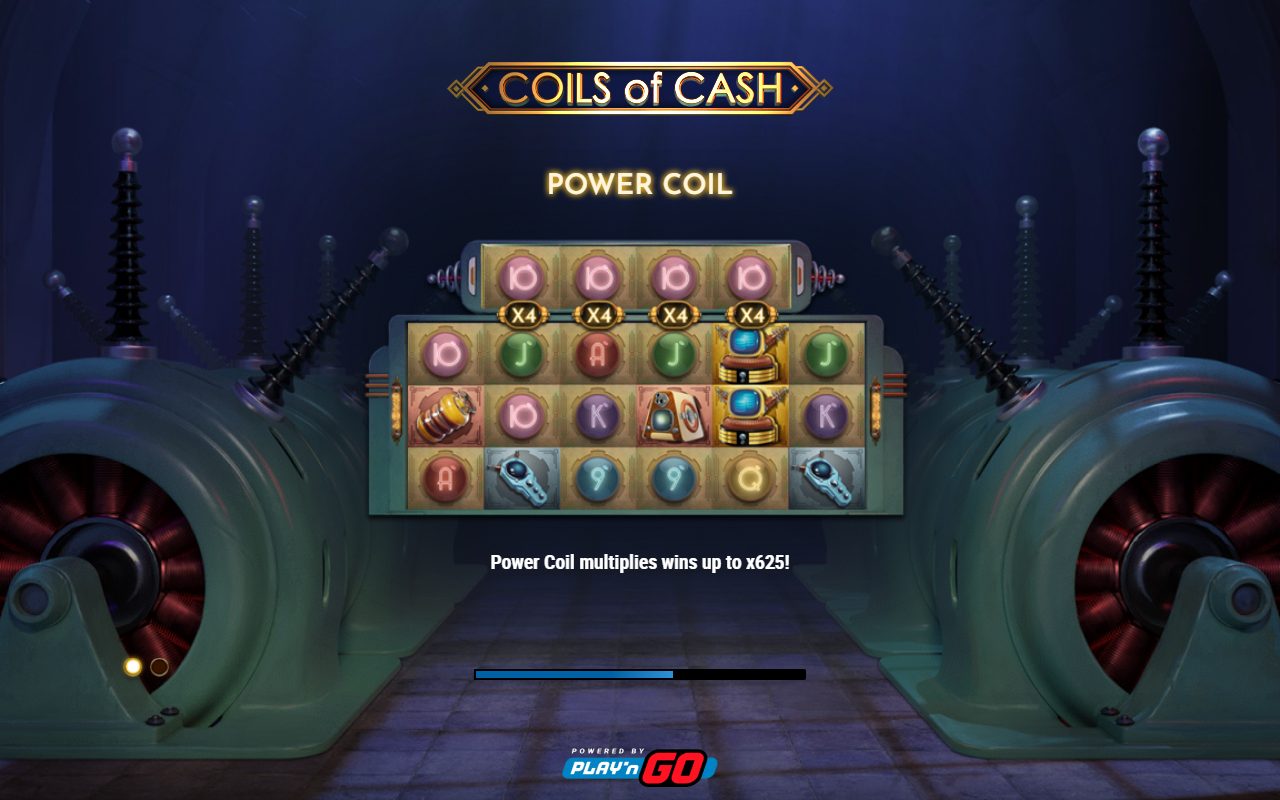 Coils of Cash game lobby / feature intro