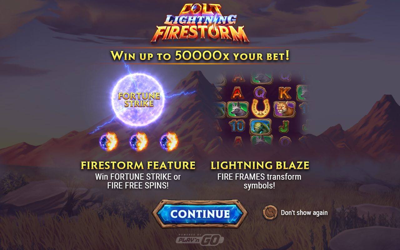 Colt Lightning Firestorm game lobby / feature intro