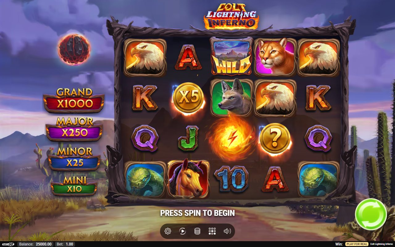 Colt Lightning Inferno base game reels