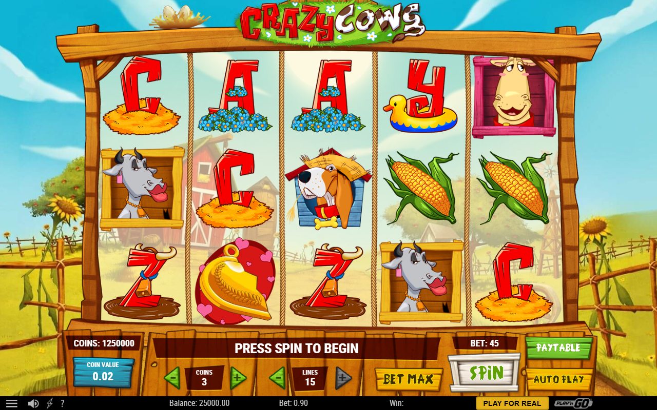 Crazy Cows base game reels