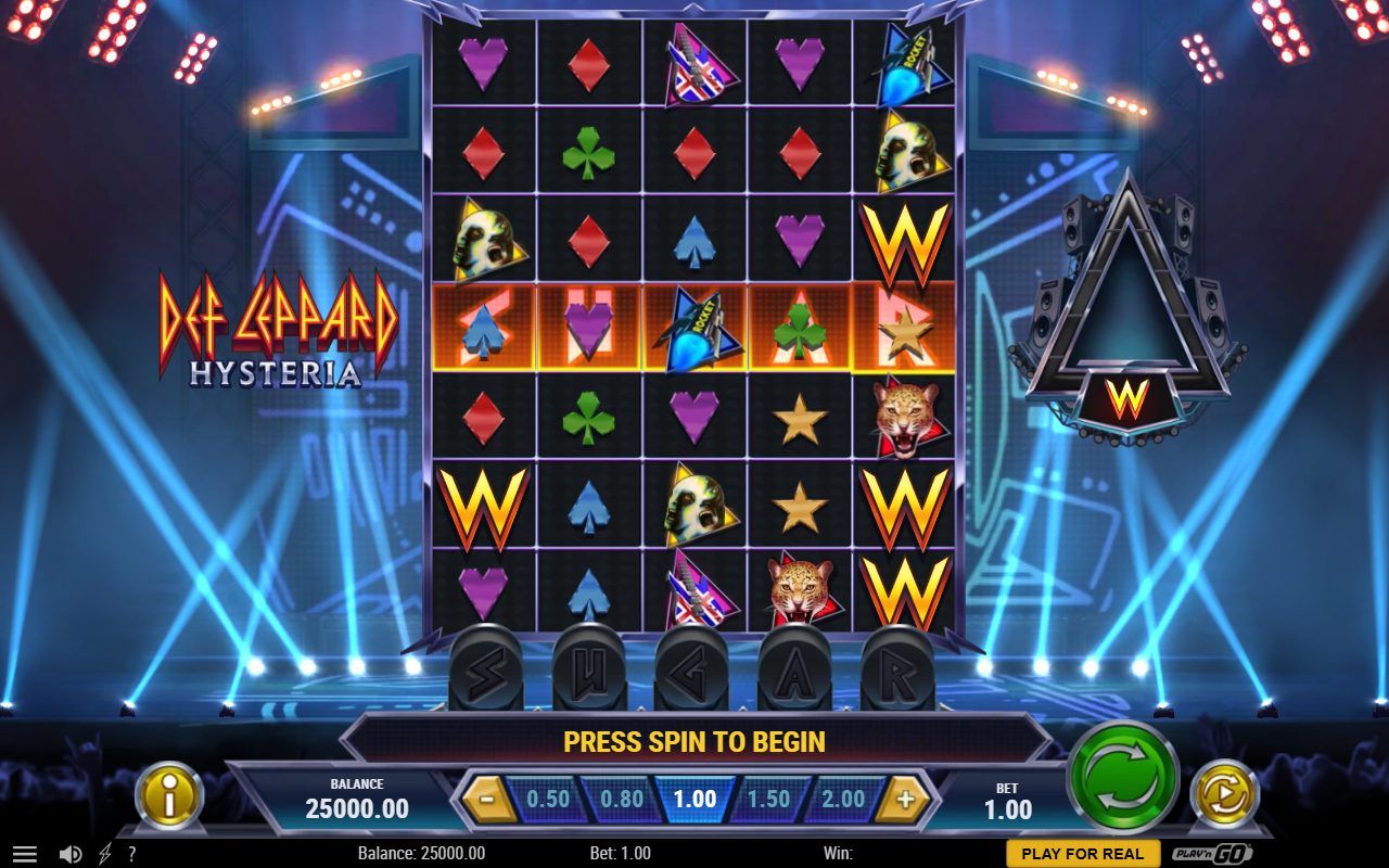 Def Leppard Hysteria base game reels