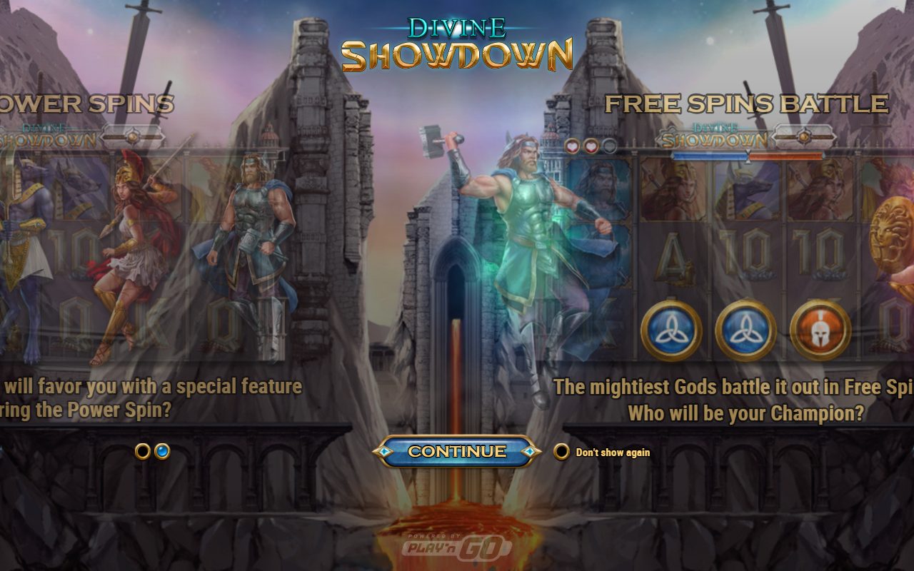 Divine Showdown game lobby / feature intro
