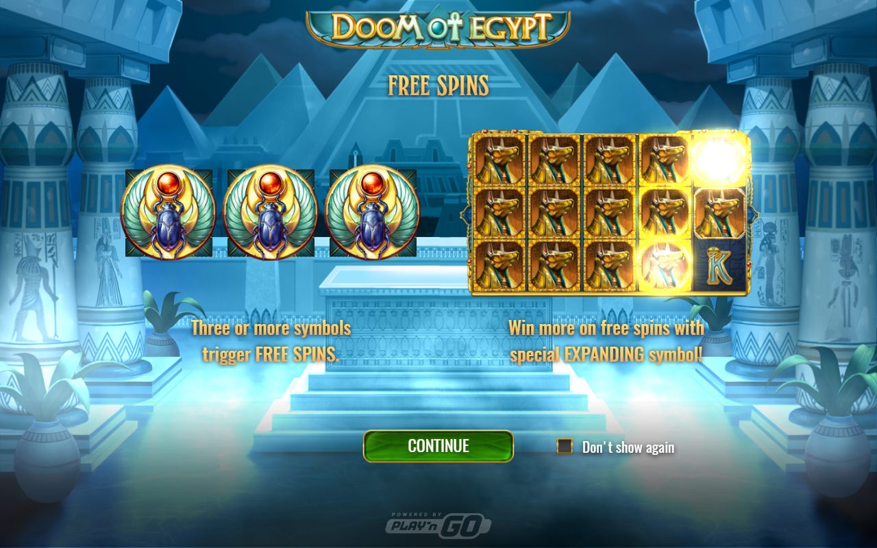 Doom of Egypt game lobby / feature intro