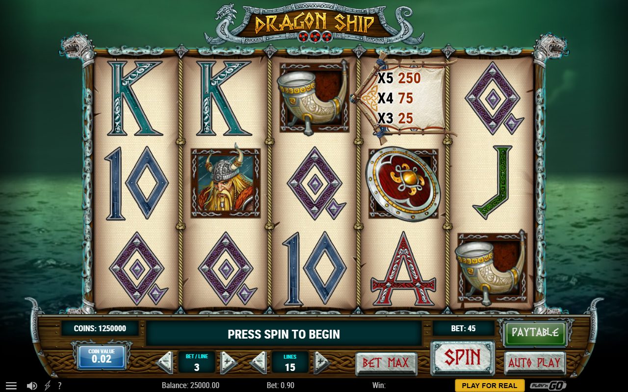 Dragon Ship base game reels