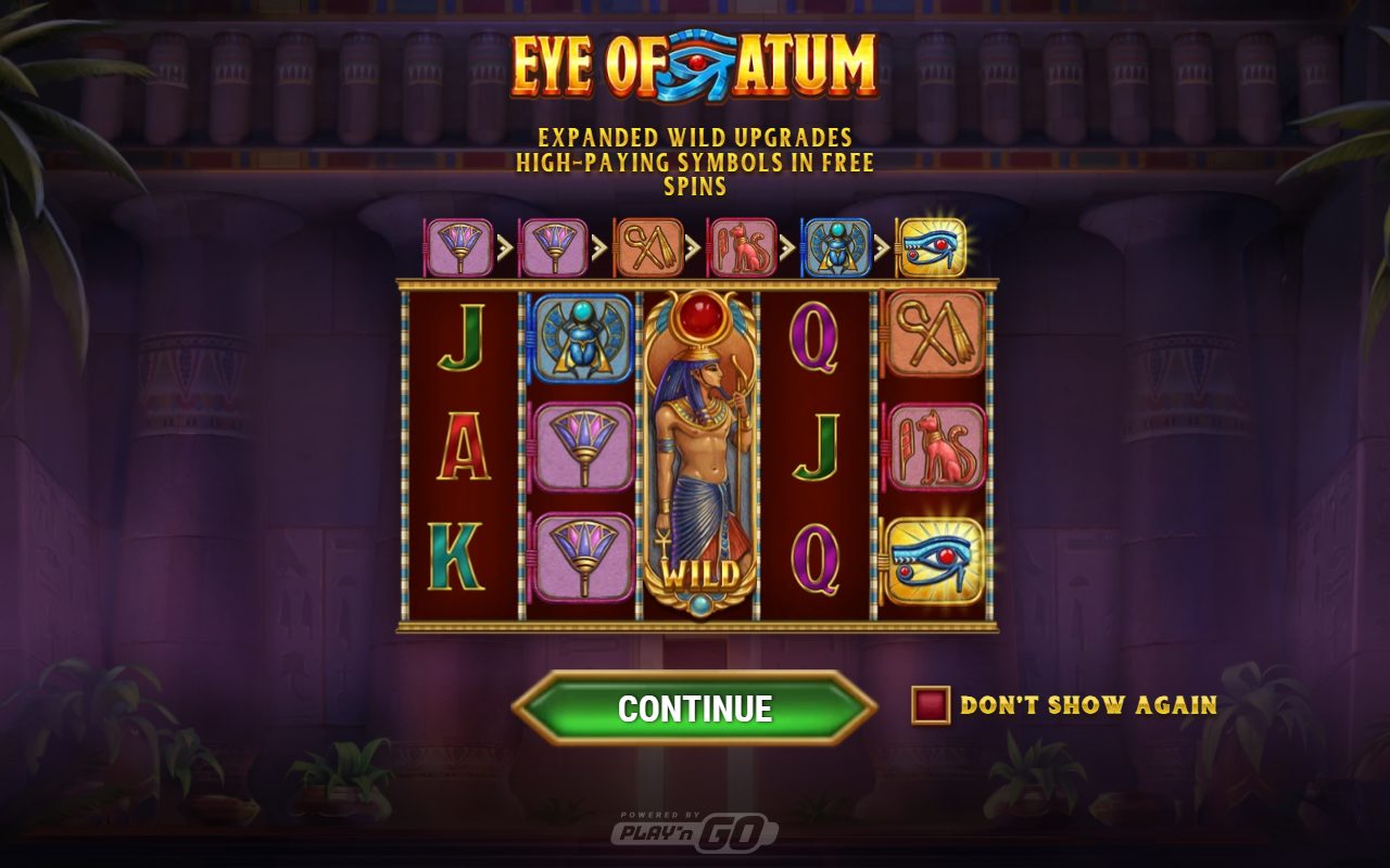 Eye of Atum game lobby / feature intro