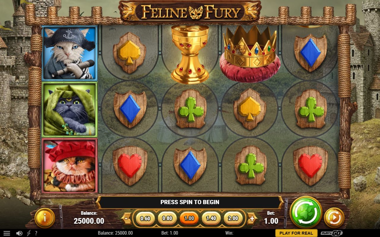 Feline Fury base game reels