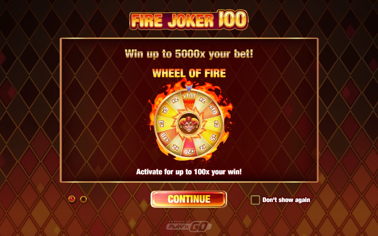 Fire Joker 100 game lobby / feature intro