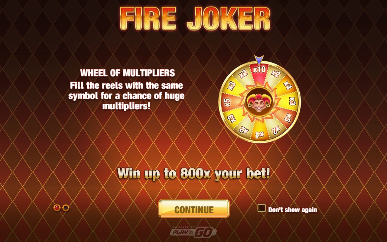 Fire Joker game lobby / feature intro