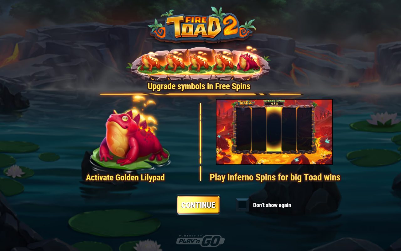 Fire Toad 2 game lobby / feature intro