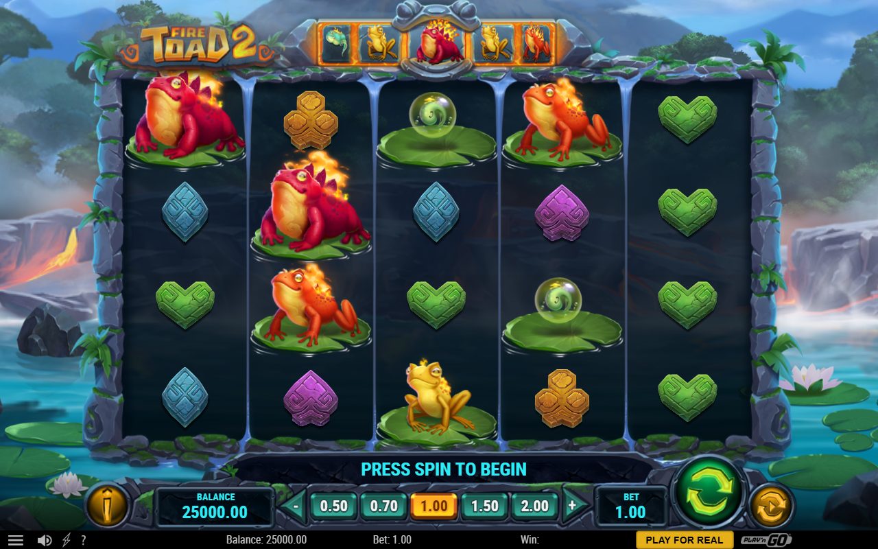 Fire Toad 2 base game reels