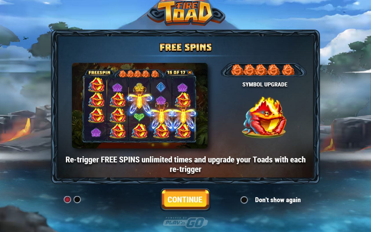 Fire Toad game lobby / feature intro