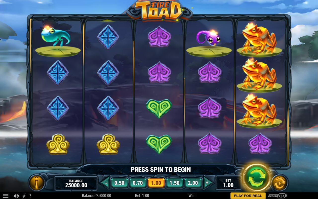 Fire Toad base game reels