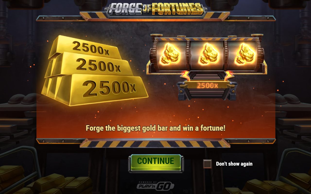 Forge of Fortunes game lobby / feature intro