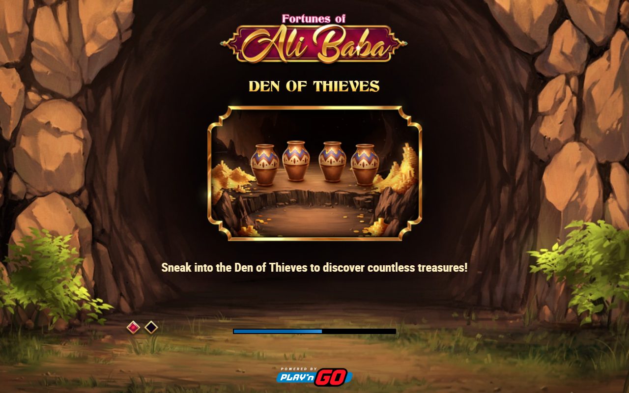 Fortunes of Ali Baba game lobby / feature intro