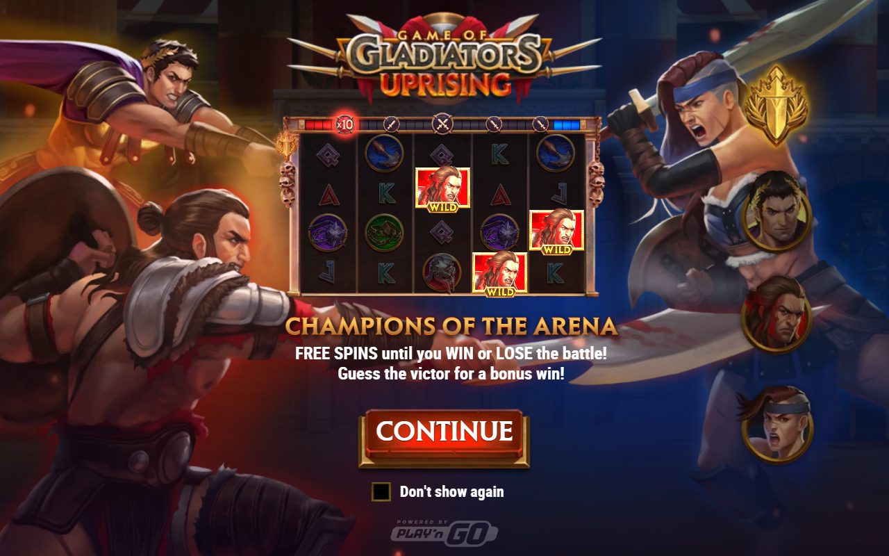 Game of Gladiators Uprising base game reels