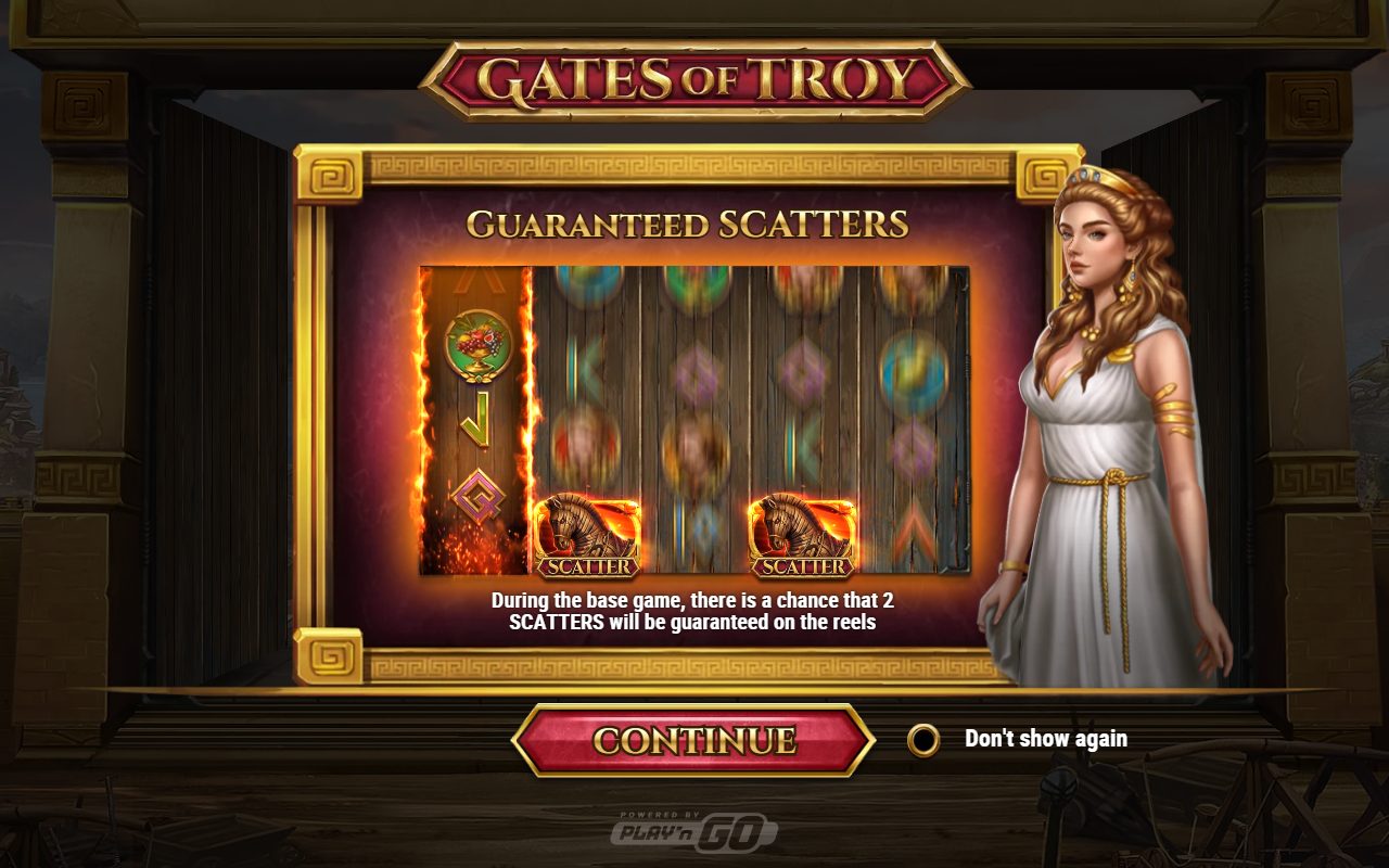 Gates of Troy game lobby / feature intro