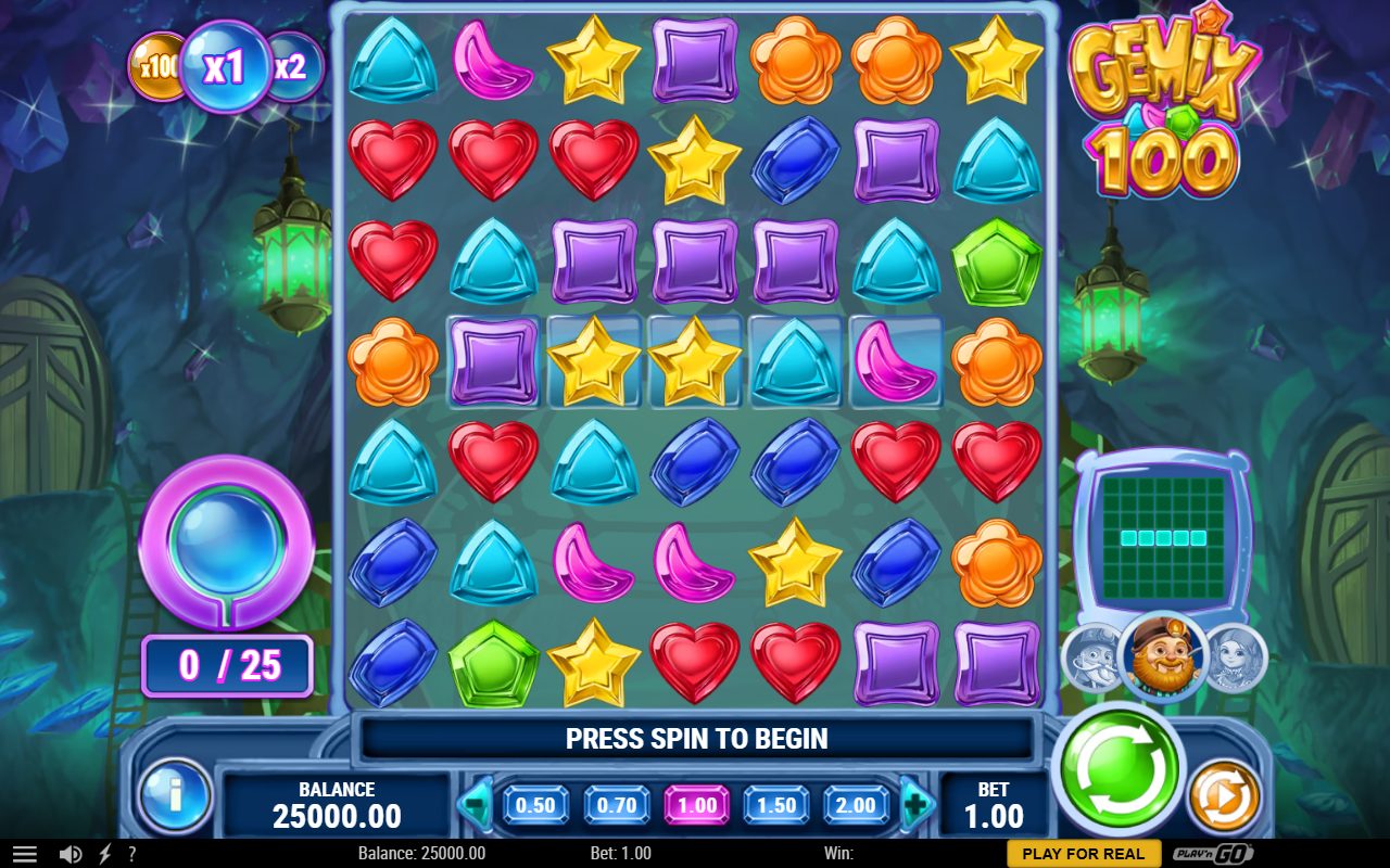 Gemix 100 base game reels