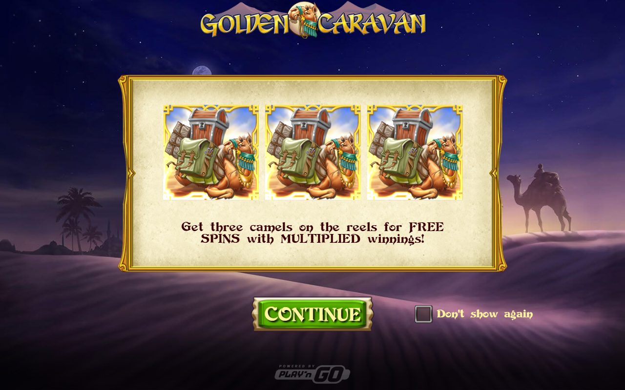 Golden Caravan game lobby / feature intro