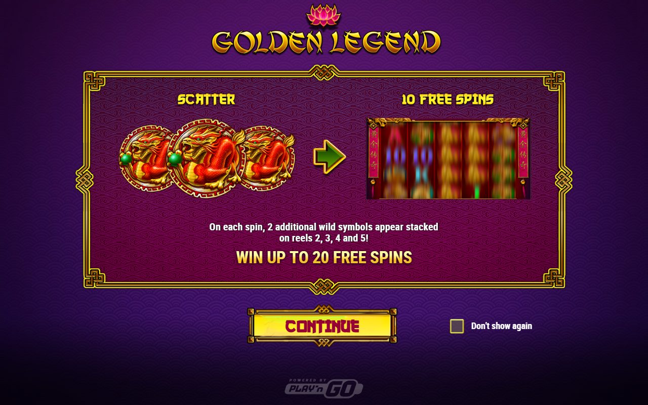 Golden Legend game lobby / feature intro